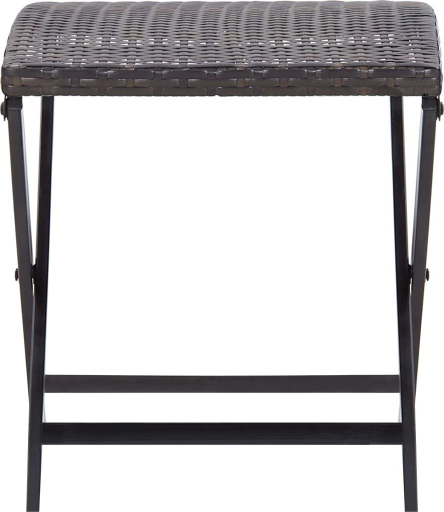 A close-up studio shot of a folding stool.