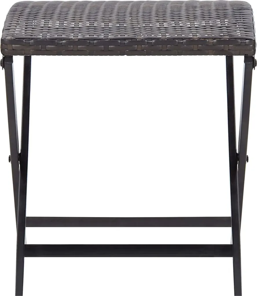 Tabouret pliant poly rotin marron : siège d'appoint facile à ranger et durable