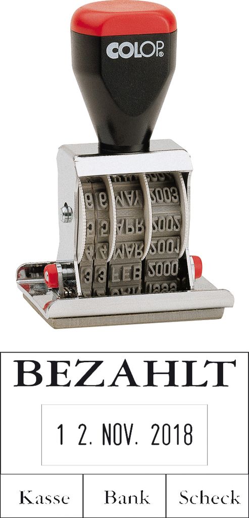 COLOP Datumstempel 04060 L2 "BEZAHLT" mit Textplatte