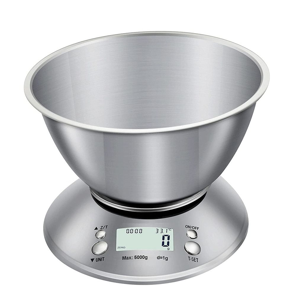 Digitale Küchenwaage Feinwaage Edelstahl Kitchen Scale LCD Haushaltswaage 5kg/1g 