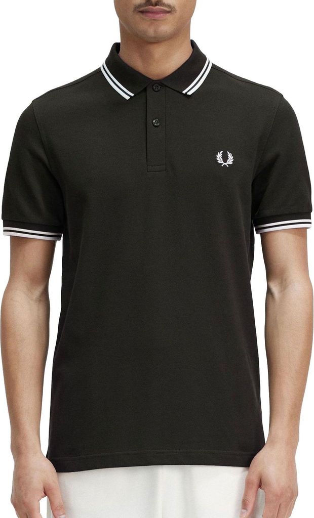 Fred Perry Polo grün einfarbig Baumwolle