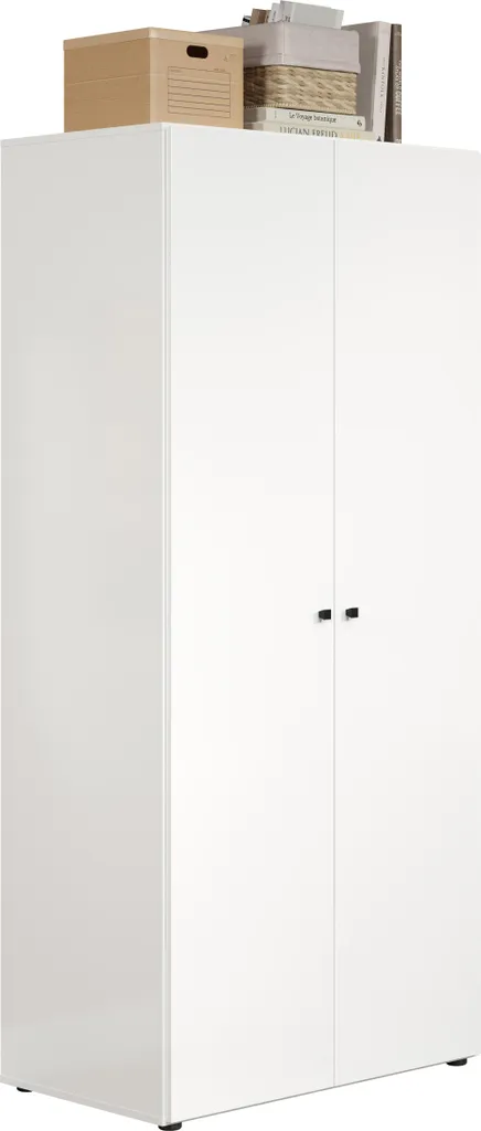 Armoire de rangement blanche 2 portes - Finition mate et grande capacité