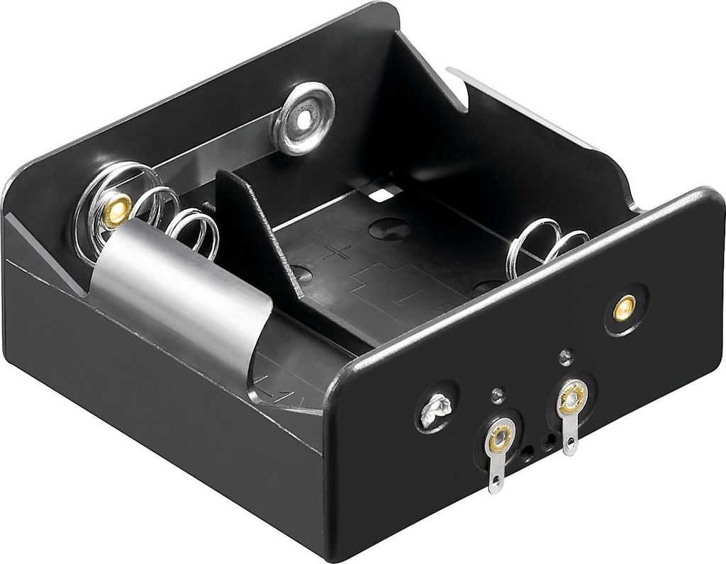 Goobay 2x D (Mono) Batteriehalter, Lötfahne (U), Schwarz - Produktbild 
