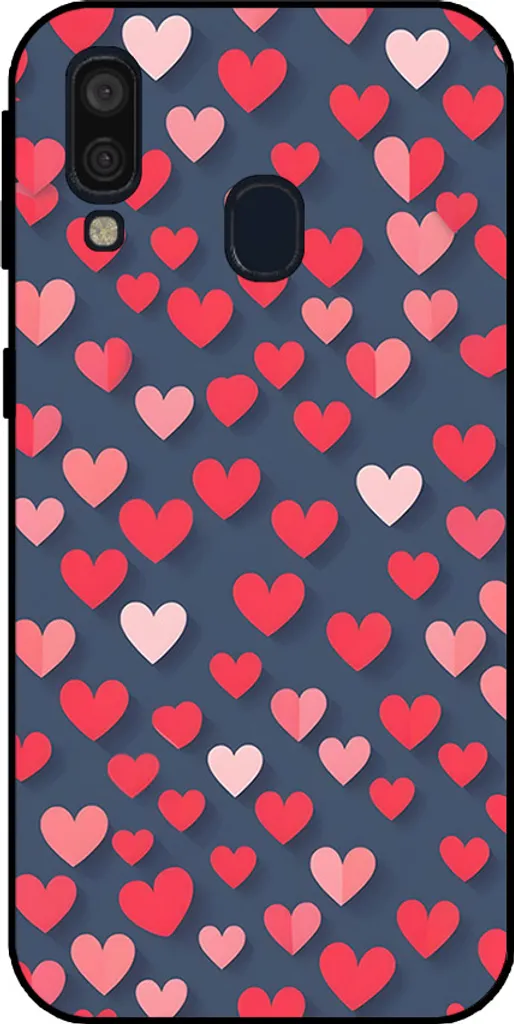 Cover Samsung A40 Smartphonica Cuori Rosa e Rossi - TPU Flessibile