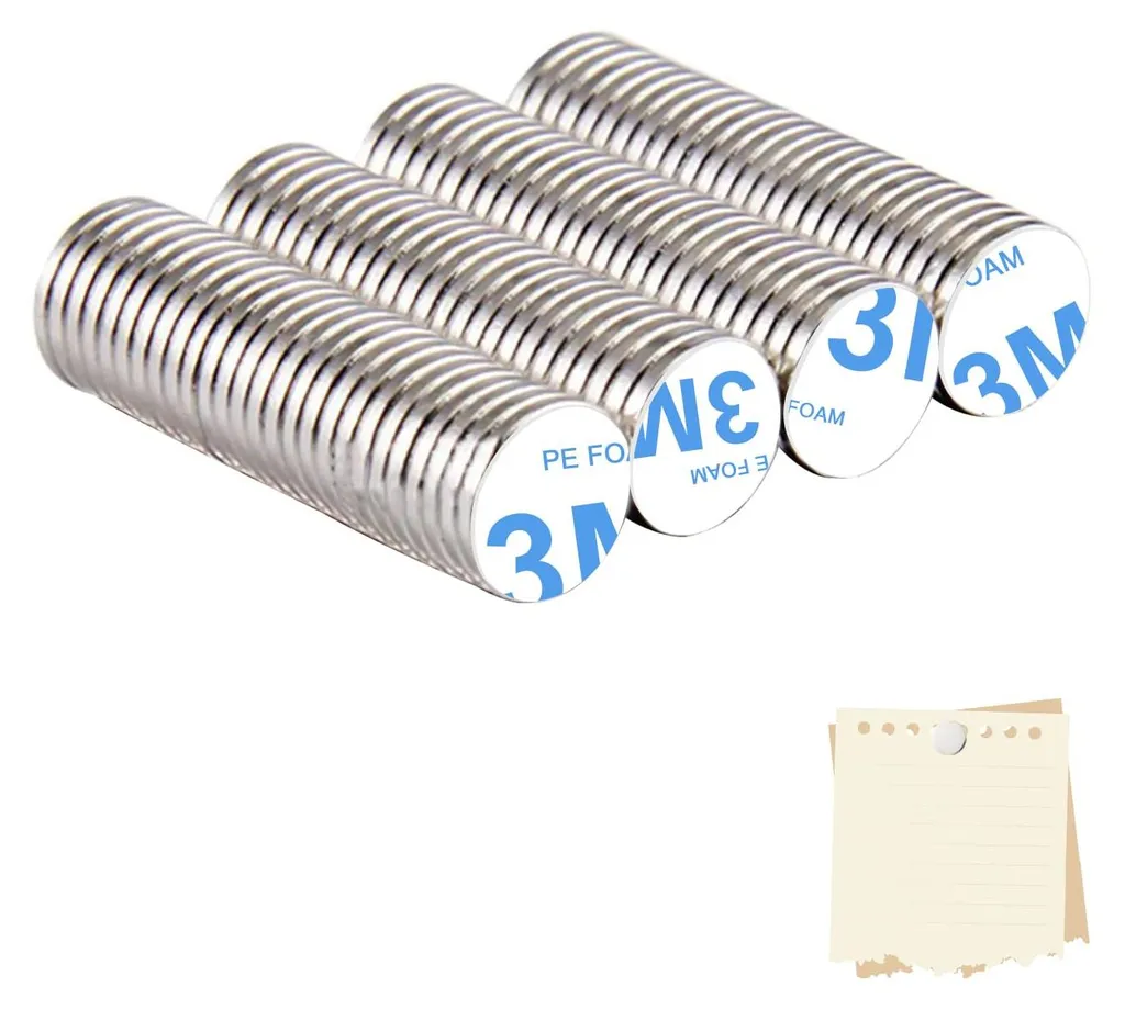 100 Mini-aimants Néodyme Autocollants 8mm - Aimants Plats pour Tableaux