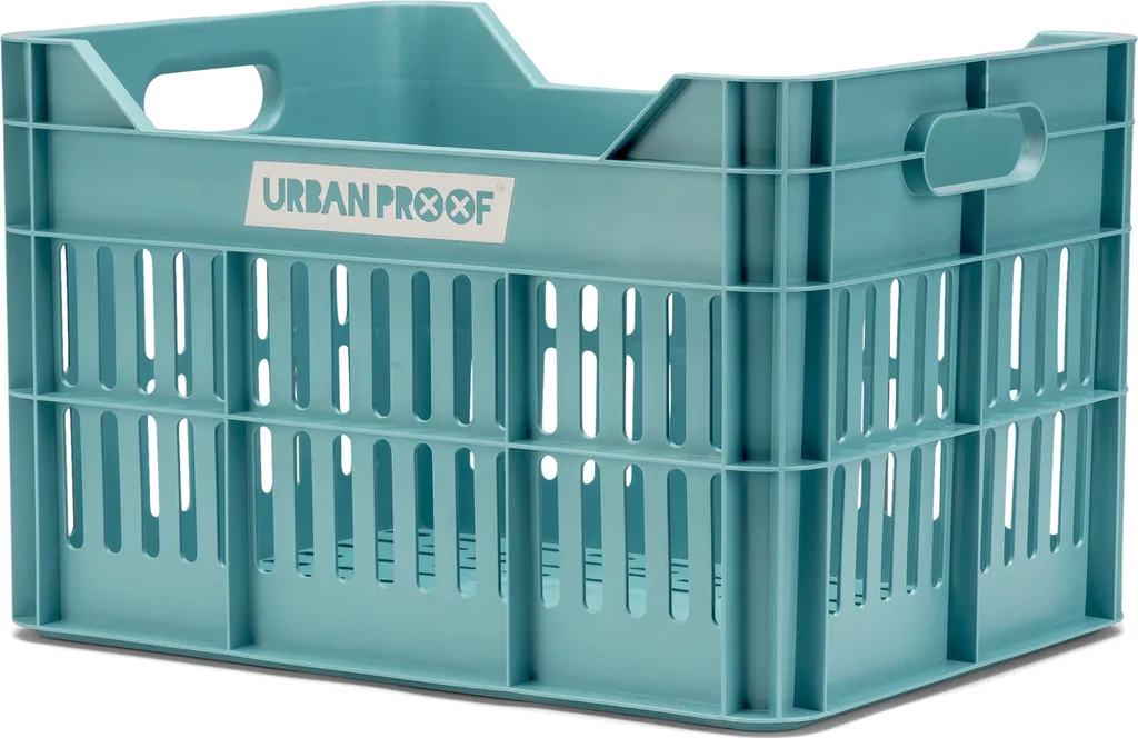 Caisse vélo en plastique recyclé Urban Proof Click bleu 30L