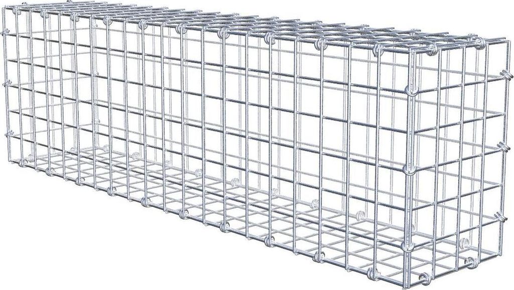 Gabione 100 cm x 30 cm x 20 cm (L x H x T), Maschenweite 5 x 5 cm, Spiralring