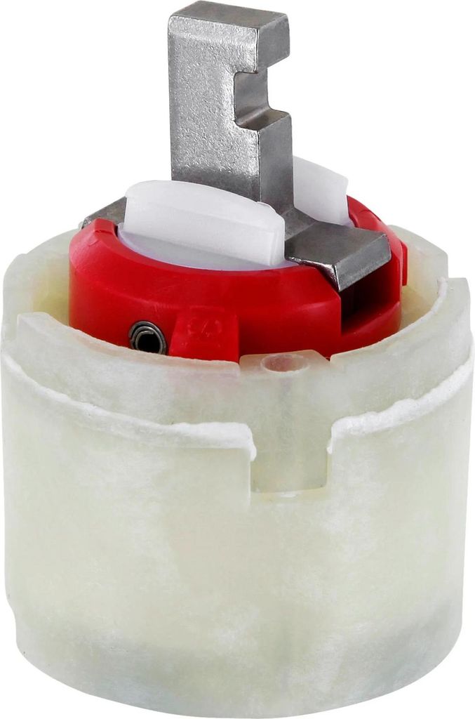 A close-up studio shot of a faucet cartridge.