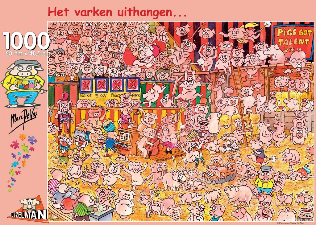 Puzzle 1000 Pièces Les Cochons Marc De Vos Idéal pour Détente et Loisir
