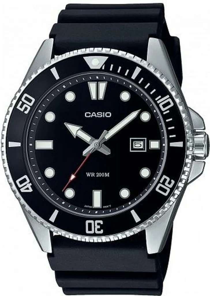 Casio MDV-107-1A1VEF Montre Homme avec Lunette Rotative et Cadran Noir