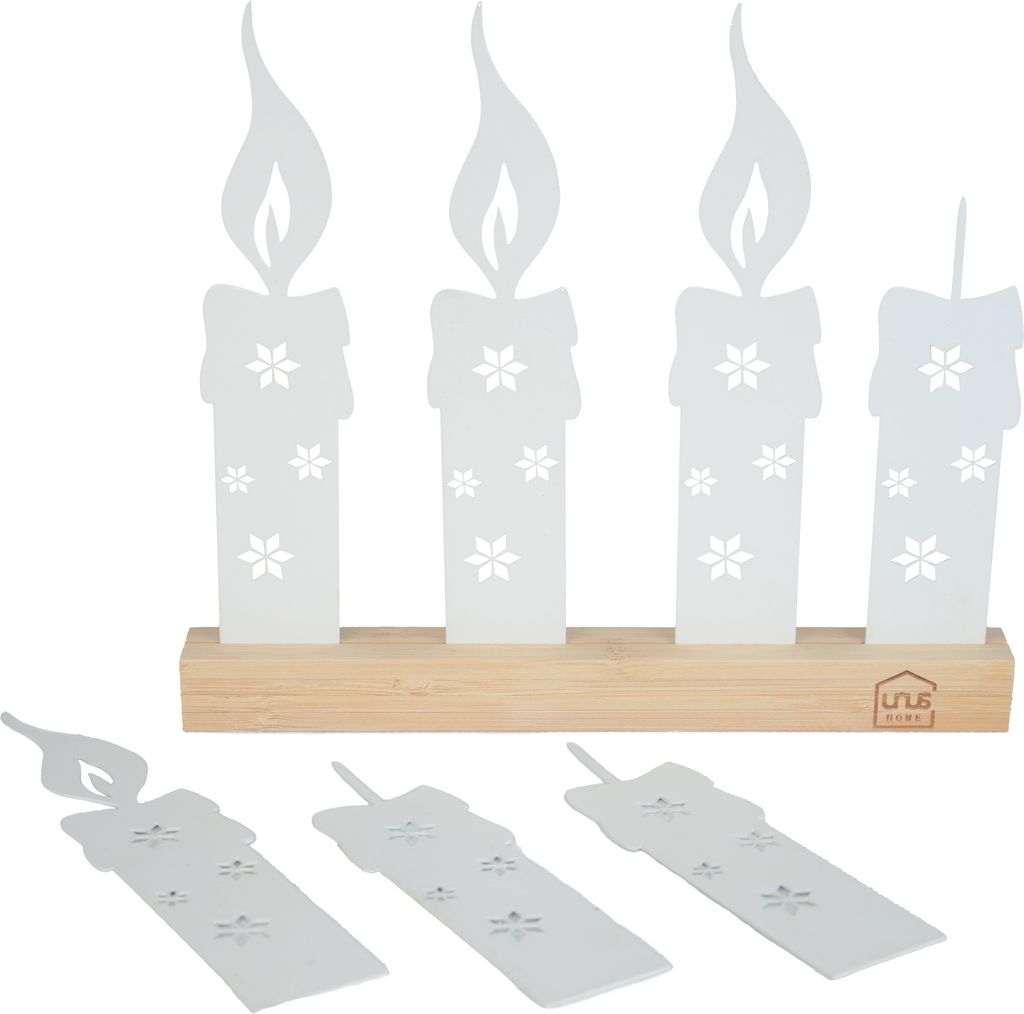 UNUS Deko Adventskerzen-Aufsteller Flexibler Adventskranz ohne Flamme
