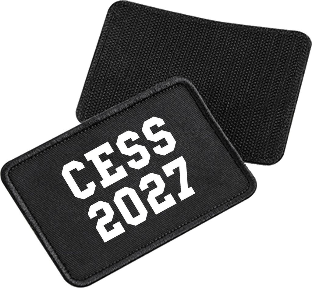 Huuraa Patch CESS 2027 Abschluss Belgien (frz.) Black 10 x 6,5cm Baumwolle Klettpatch für Mütze Geschenkidee
