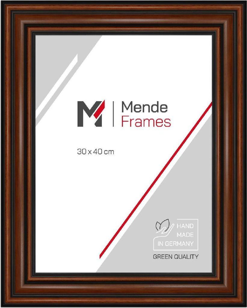 MendeFrames Holzrahmen H017 Nussbaum 50x75 cm mit Kunstglas