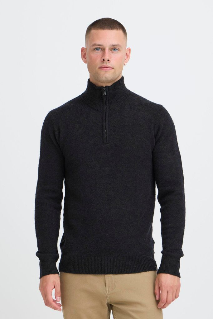 INDICODE IDBercell Herren Strickpullover Troyer Grobstrick Pullover Leinenmix regular fit
