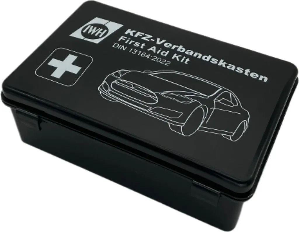 Kit Pronto Soccorso Auto IWH Compact DIN 13164:2022 | Omologato UE