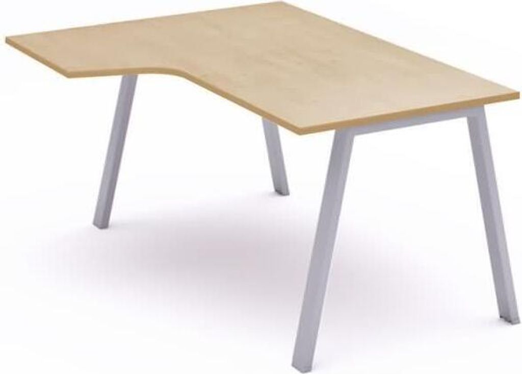 Schreibtisch Blanca L-Form links BxTxH 180x120x73cm Gestell grau Platte Melamin buche