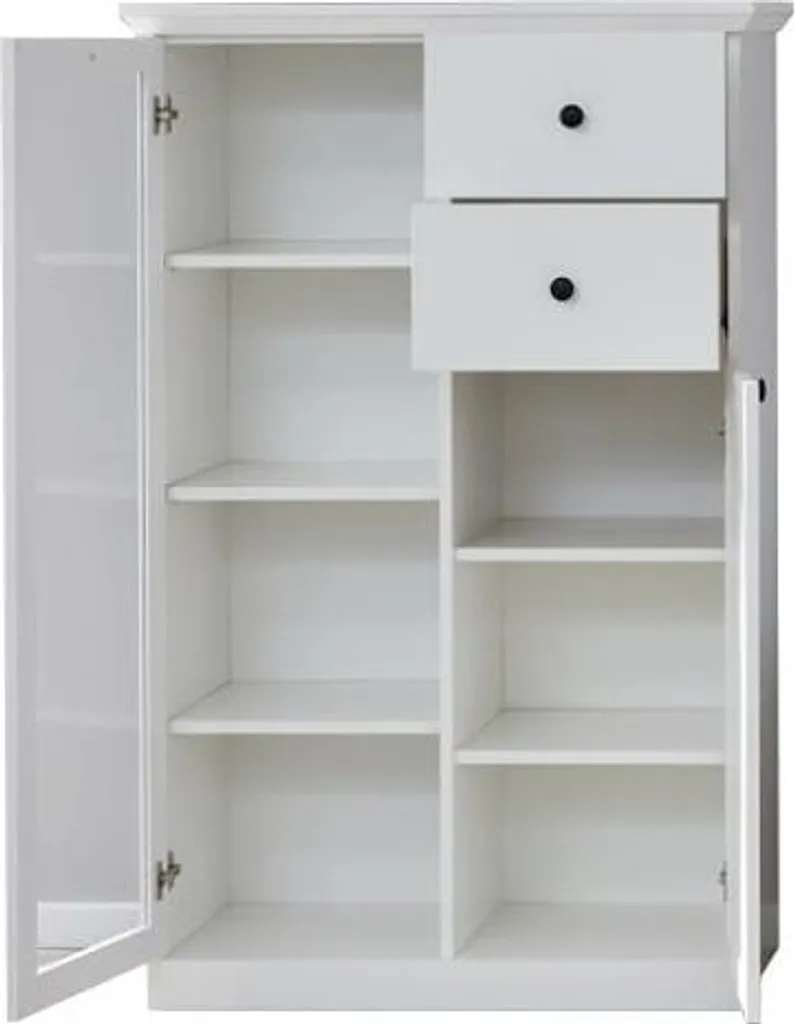 Buffet bas Brandson en métal anthracite : Buffet de rangement polyvalent