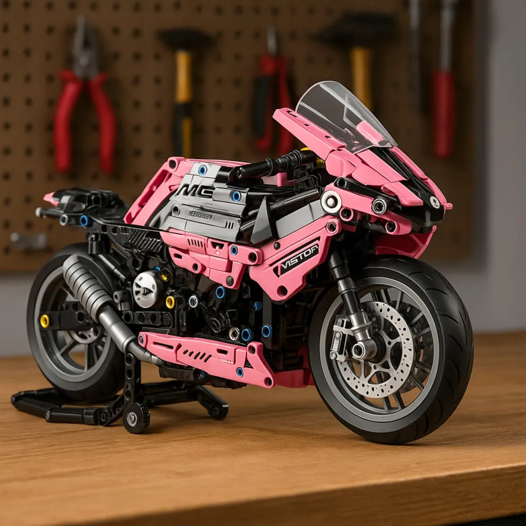 Modèle de Moto de Course Pro - Kit de Construction Complexe - 1000+ Pièces - 3