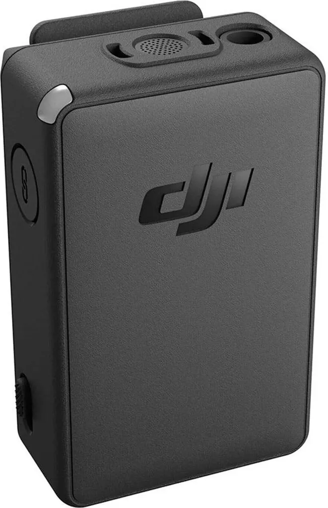 Microphone émetteur sans fil DJI noir pour éliminer les bruits de fond