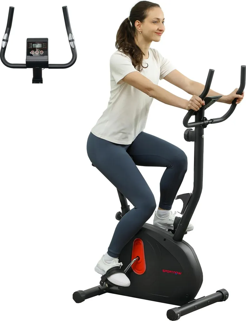 Vélo d'Appartement Magnétique - Fitnessbike Noir - Écran LCD - 88x50x131cm