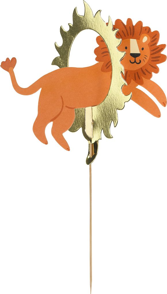 Cake Topper Zirkuslöwe 16cm Braun / Gold
