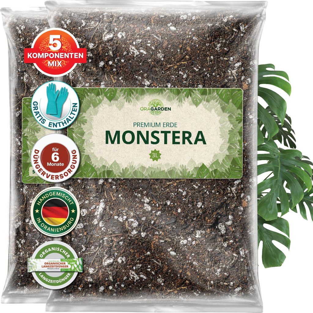 OraGarden Premium Monstera Erde 6 Liter