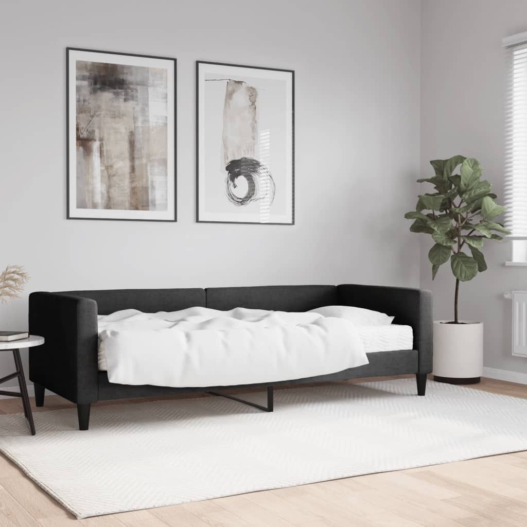 Maison Exclusive - Tagesbett mit Matratze Schwarz 80x200 cm Stoff