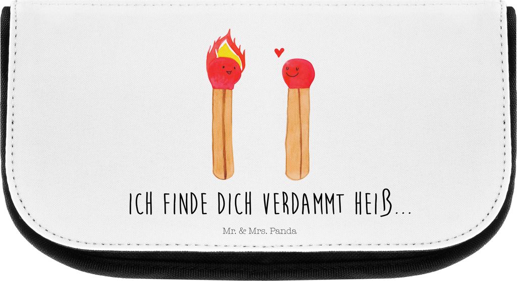 Mr. & Mrs. Panda kulturtäschchen Streichhölzer - Weiß - Geschenk, Beauty Bag, Kulturtasche, Kulturbeutel, Organizer, Liebe, Liebesgeschenk, kosm...