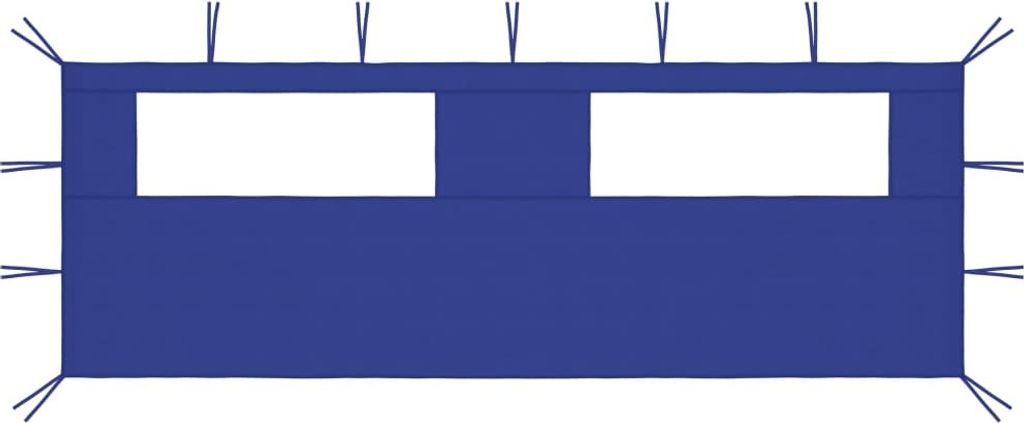 2025 cloris Pavillon-Seitenwand mit Fenstern 6x2 m Blau - Lichterketten Sale9404768 1parcel
