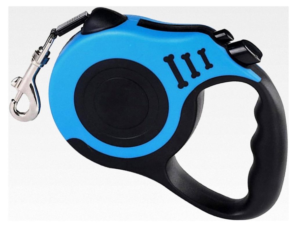 Automatische einziehbare Hundeleine 3 Meter Nylon Zugseil mit robustem Metallhaken und großem Griff für Hunde und Welpen