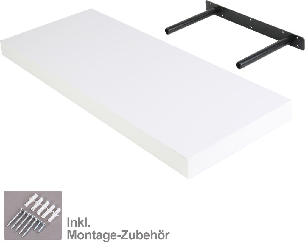 Wand-Regal in weiß matt 595 x 235 mm Produktbild 
