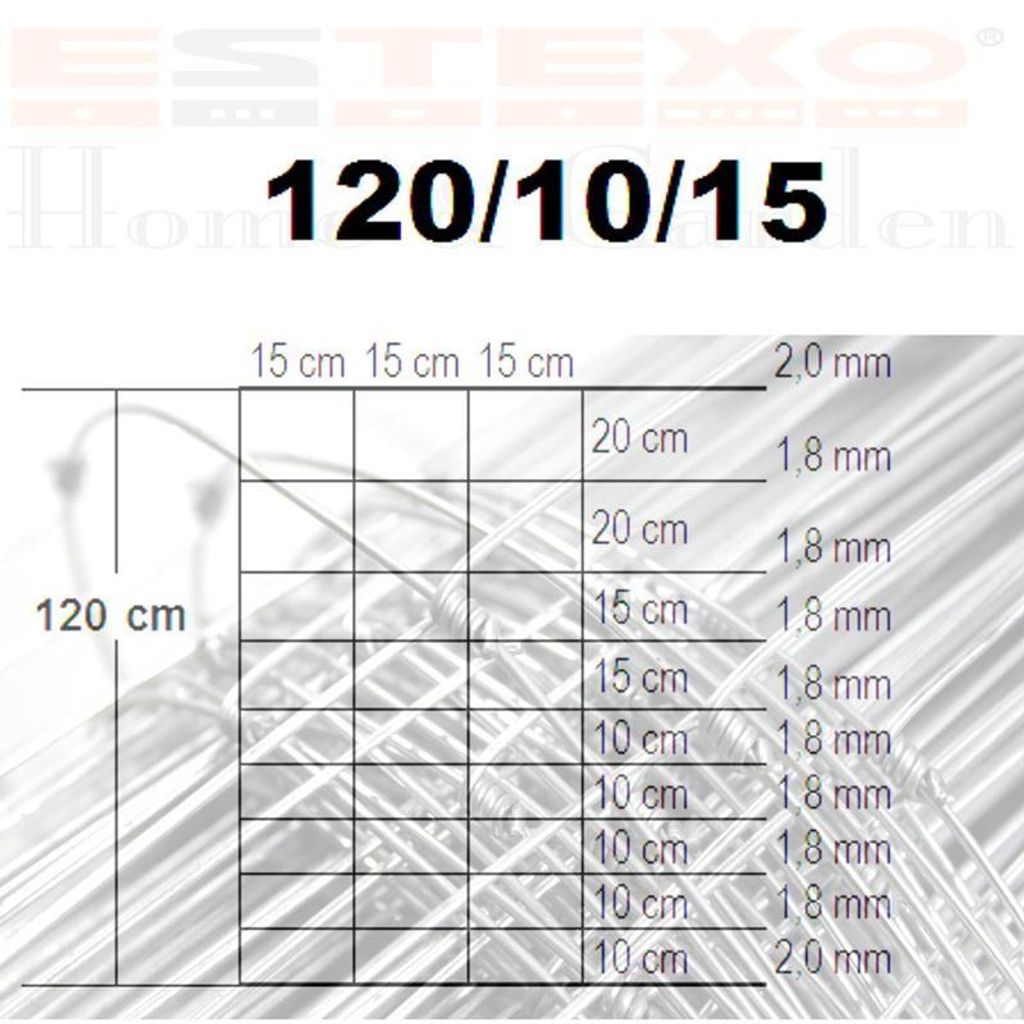 Weidezaun Knotengeflecht Wildzaun 120/10/15 Draht Zaun 50 m Produktbild 