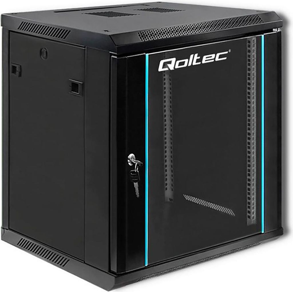 Qoltec 19 RACK cabinet | 12U | 600 x 635 x 600 | Black | Hanging