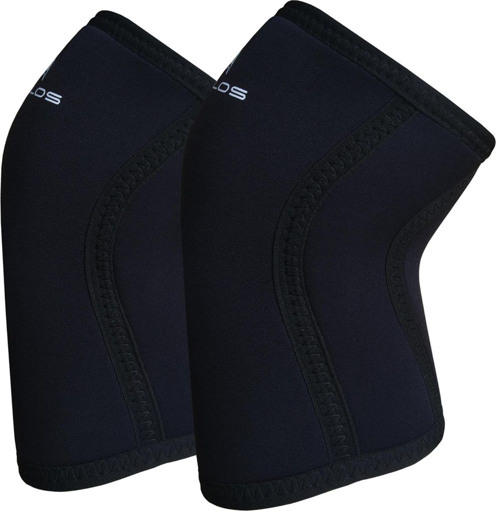 Kompressions-Kniebandagen für schweres Heben und Kniebeugen - 7 mm - 1 Paar - Sportbandagen - rein schwarz - Größe 4 XL
