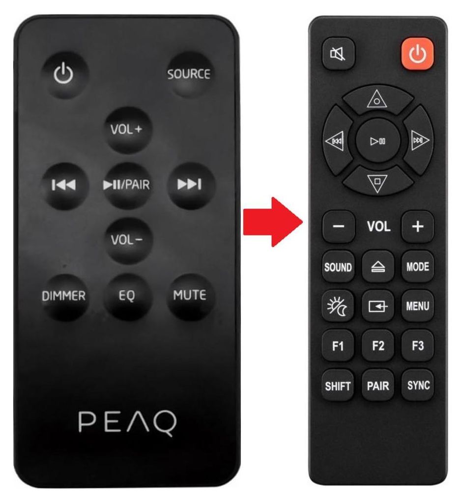 Ersastz Fernbedienung für OCS100BT-B / PEAQ PSB100BT-B Produktbild 