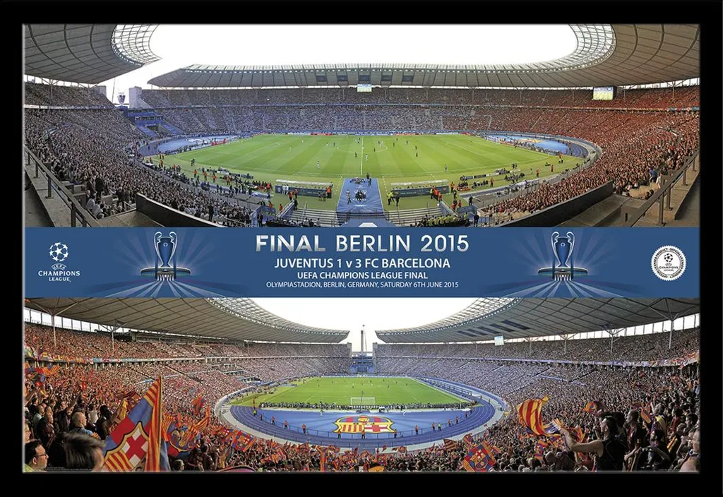 Poster FC Barcelone Champions Stadium avec Cadre Shinsuke Maxi MDF Noir