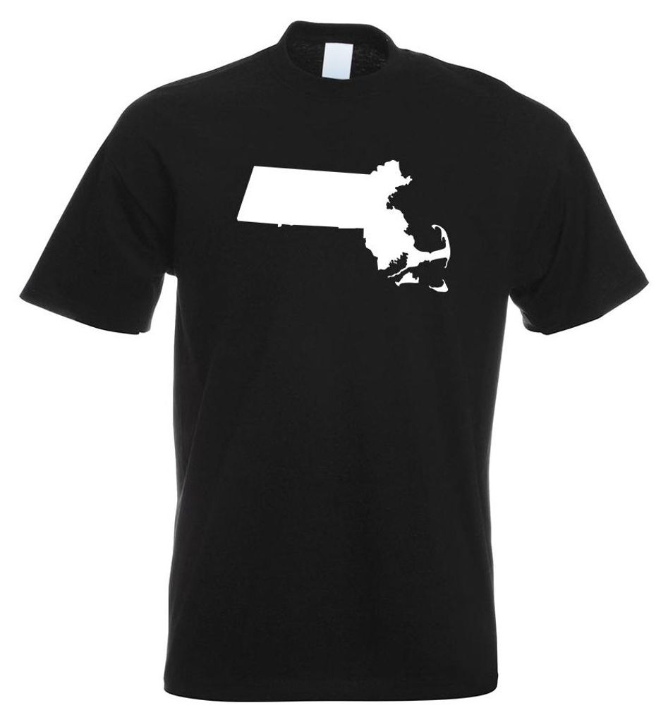 Kiwistar - T-Shirt - schwarz - USA - Bundesstaat - Massachusetts Herren Funshirt Bedruckt Design Sprüche Spruch Motive - mit Motiv Bedruckt - Funs...