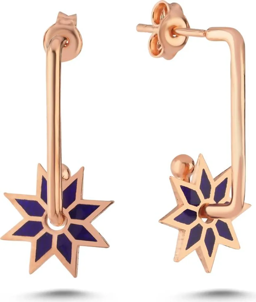Boucles d'oreilles argent 925 émail bleu pour un look marin de vacances