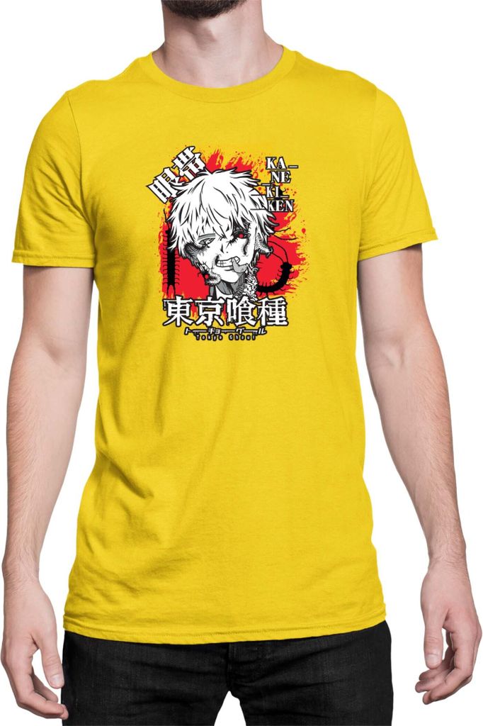 Herren T-Shirt Japan Anime Manga Tokyo Ghoul 02 Ghoul, Man 3XL / Gelb