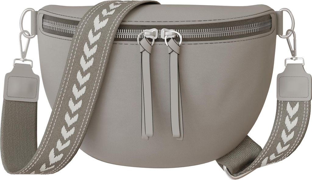 Damen Crossbody Umhänge Hand Tasche Echt 30618 Grey