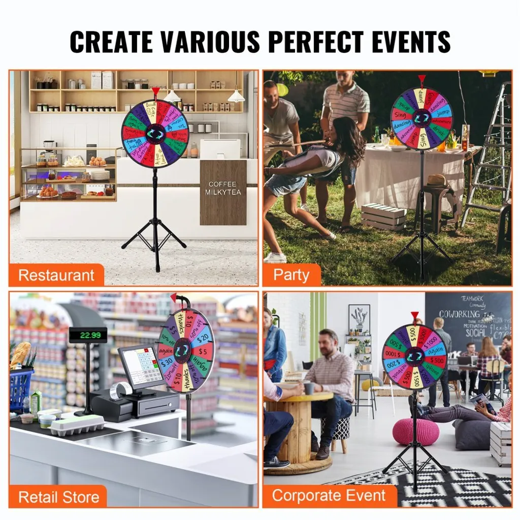 Roue de la fortune en Acrylique 46 cm - Surface Effaçable et Durable