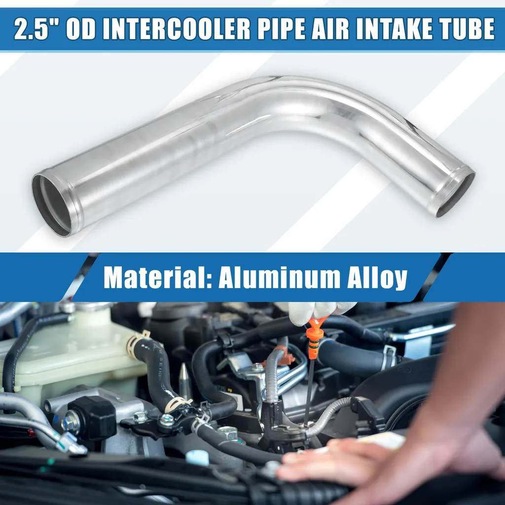 Tube de Raccordement Intercooler Coude 90° 63mm en Aluminium de 50cm