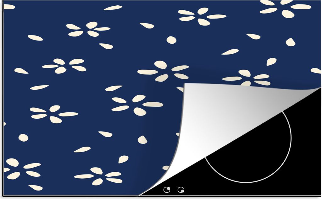 KitchenYeah Herdabdeckplatte Blüte - Muster - Frühling - Japan , 90x52cm, Küche Deko, Glaskeramikkochfeld Herdabdeckung, Abdeckplatte fùr Koc...