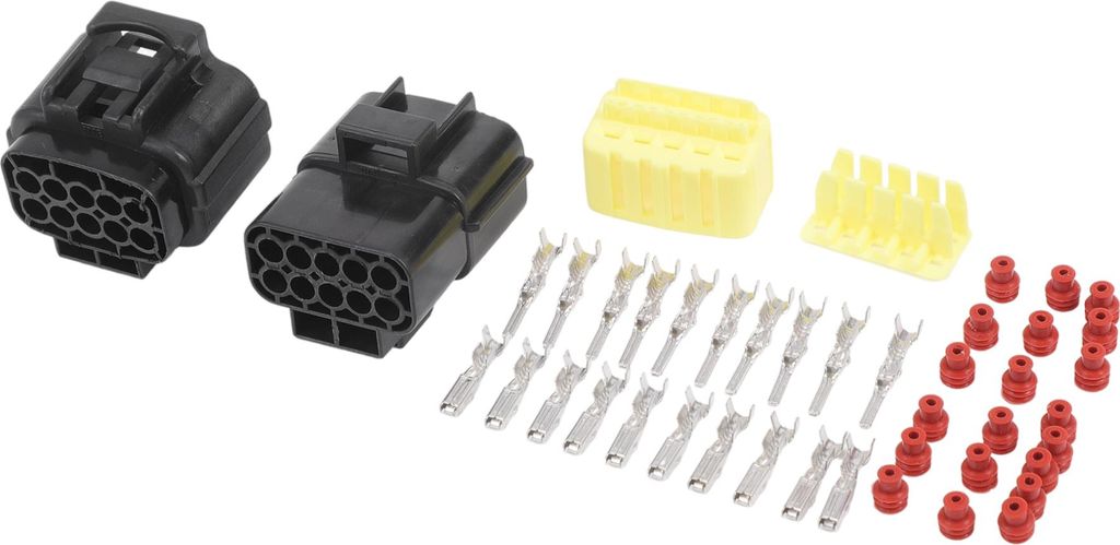 10-poliger Autoelektrischer Drahtstecker-Steckersatz, 1,8 mm Serie Auto-Wohnmobil-LKW-Männlich-Weiblich-Kabel-Terminalgehäuse Schwarz Gelb, 1 Satz