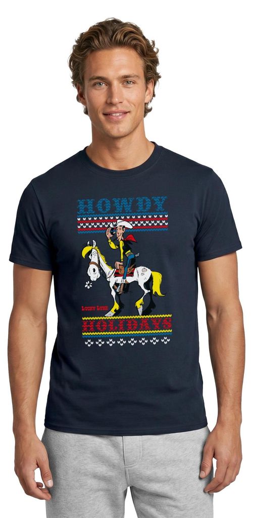 Spreadshirt Lucky Luke Howdy Holidays Ugly Christmas Männer Produktbild 