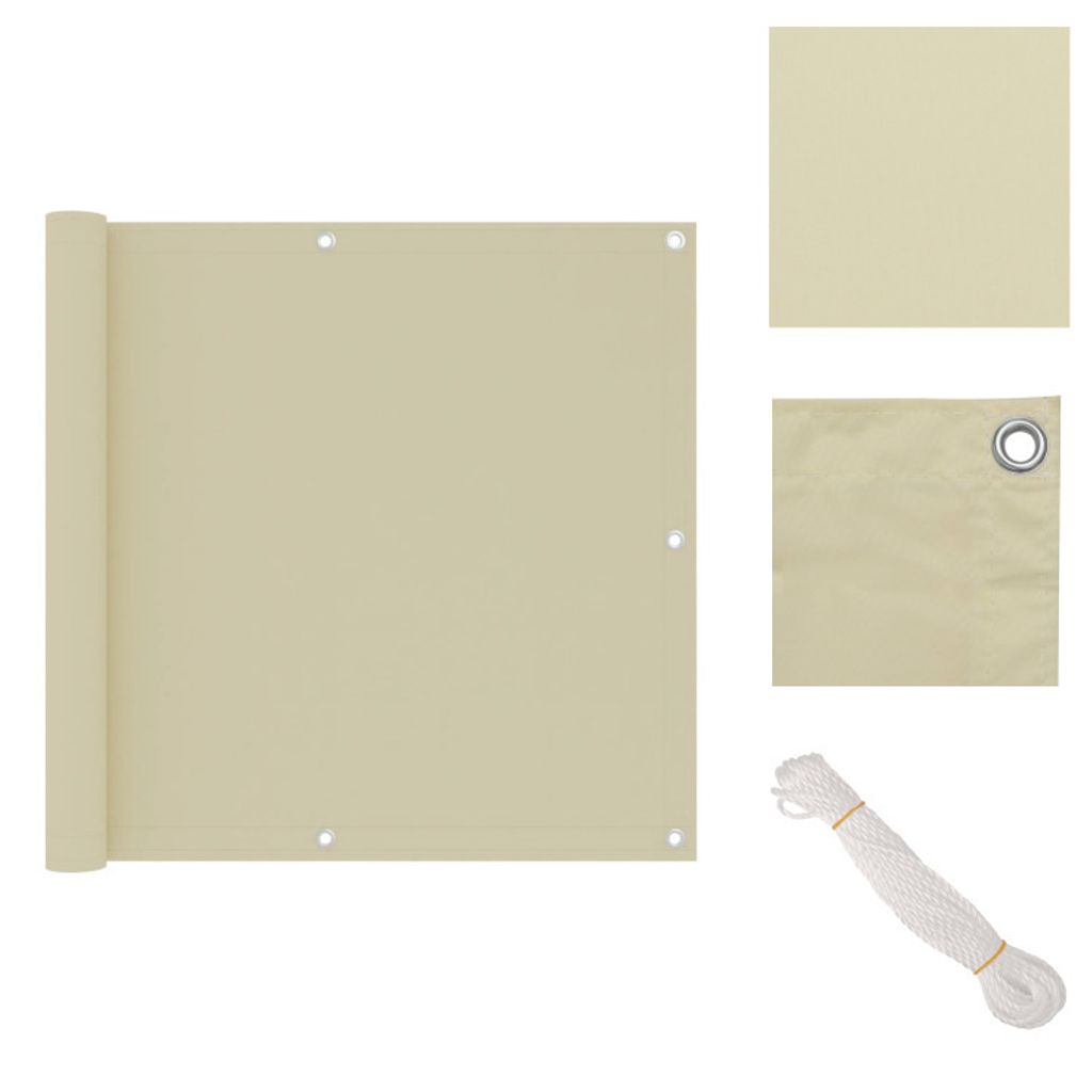 vidaXL Balkon-Sichtschutz Creme 90x300 cm Oxford-Gewebe - Sonnenschirme & Sonnenschutze