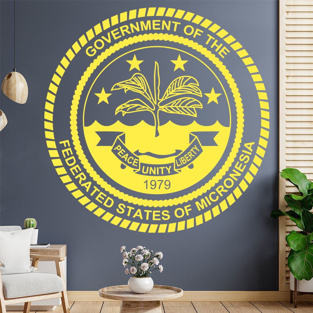 Mikronesien Wappen Wandtattoo Wandaufkleber Wall Sticker - Dekoration, Küche, Wohnzimmer, Schlafzimmer, Badezimmer