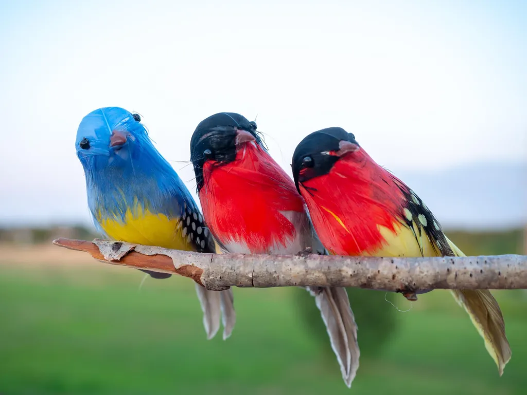 Oiseaux décoratifs 6St 13Cm Ptd-6111 - Lot de 6 figurines pour jardin
