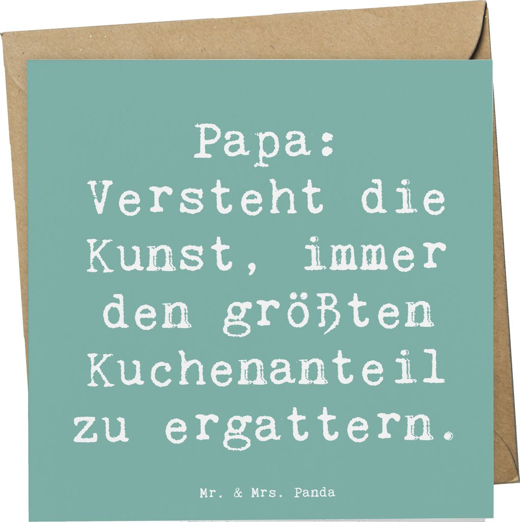 Mr. & Mrs. Panda Grußkarte Spruch Papa Kuchenmeister - Meeresbrise - Geschenk, handgemacht, Witz, Familienleben, Daddy, Dad, Geschenke, Jubiläen,...