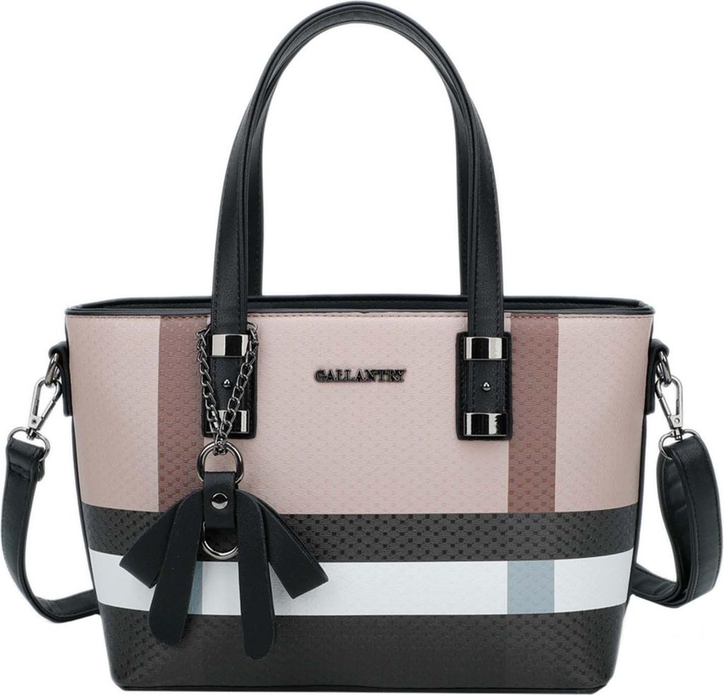 Gallantry, Große Tasche Damen mit Grafikdesign und Zierschleife, Schwarz